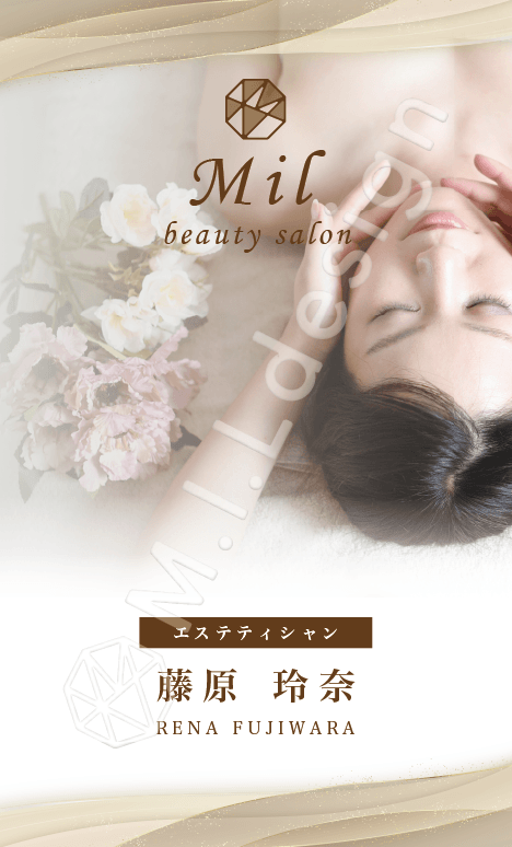 M.I.Ldesign(エムアイエルデザイン)名刺デザイン案 ビューティサロン/エステ/マッサージ